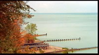 Frame grab of the film's first shot--the shoreline of Lake Michigan.