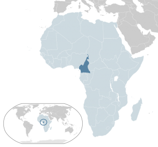 Map of Africa showing Cameroon's location.